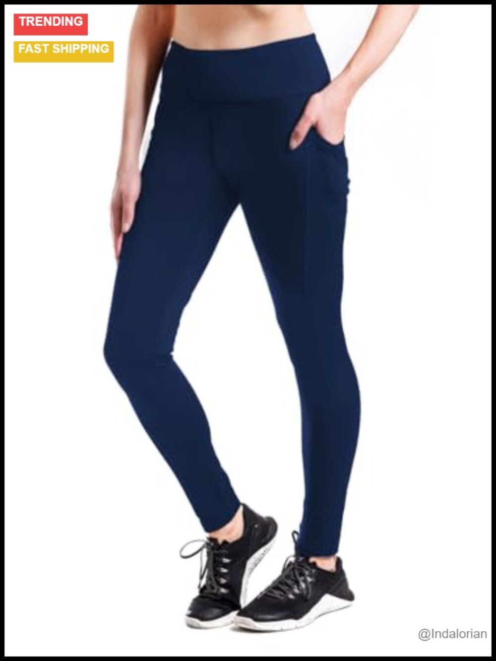 Thermal Fleece Lined High Rise Leggings with Side Pockets